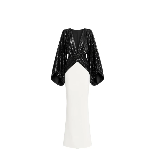 Black Sequin Kimono Dress