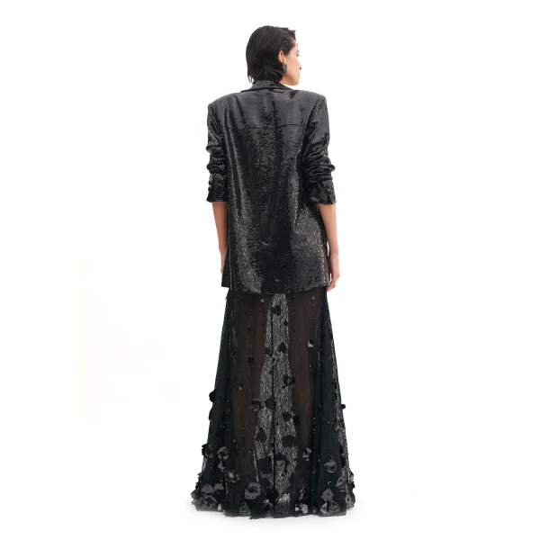 Avaro Figlio Chantilly Embroidery Mermaid Skirt, view 3