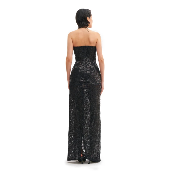 Avaro Figlio Corseted Long Dress, view 3