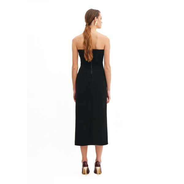 Avaro Figlio Corseted Tube Dress With Foglia d'Oro, view 3
