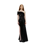 Avaro Figlio Eva Asymmetric Sequin & Cady Dress