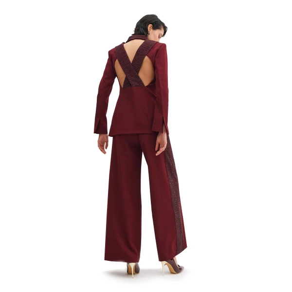 Avaro Figlio Garnet Trousers With Starlit Accents, view 2