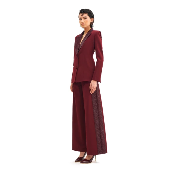 Avaro Figlio Garnet Trousers With Starlit Accents, view 3