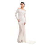 Avaro Figlio Lacy Bardot Mini Dress