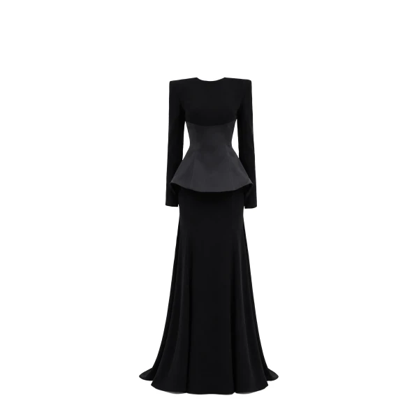 Noir Atelier Structured Basquine Gown