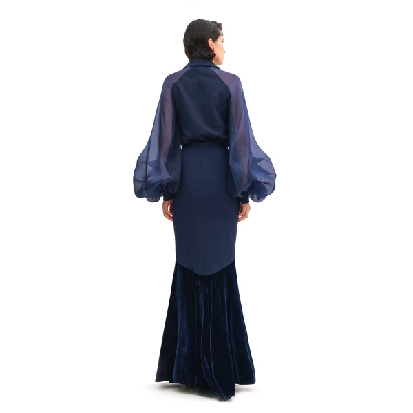 Avaro Figlio Silk Organza Juliet Sleeves Shirt, view 3