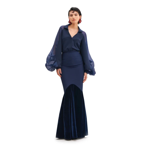 Silk Organza Juliet Sleeves Shirt