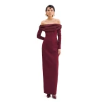 Avaro Figlio Starry Bardot Column Maxi Dress