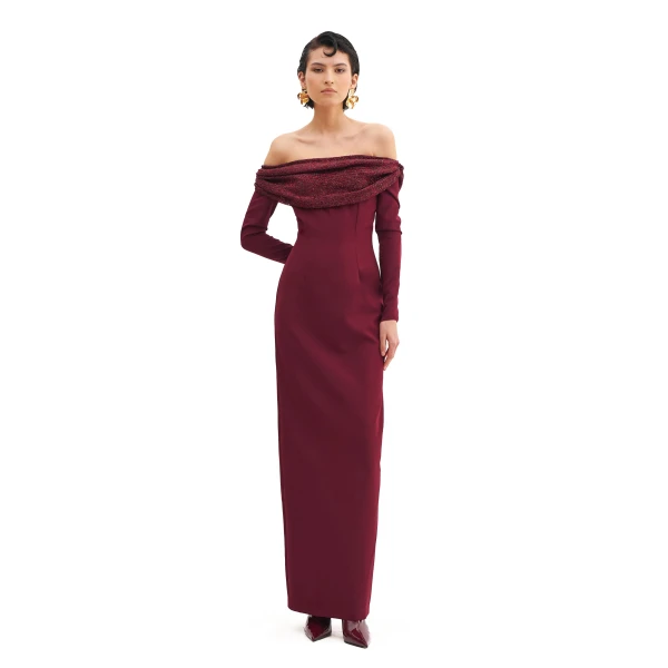 Starry Bardot Column Maxi Dress