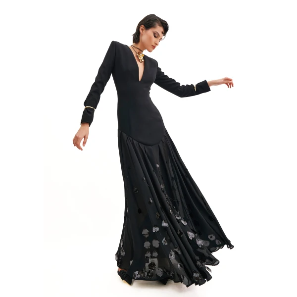 Avaro Figlio Suited Basquine Chemisier With Petals Embroidery, view 2