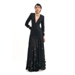 Avaro Figlio Suited Basquine Chemisier With Petals Embroidery