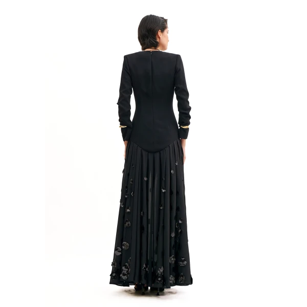 Avaro Figlio Suited Basquine Chemisier With Petals Embroidery, view 3
