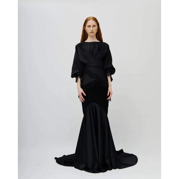 Avaro Figlio Tres Chic Wrap-Front Cady & Lace Blouse, view 2