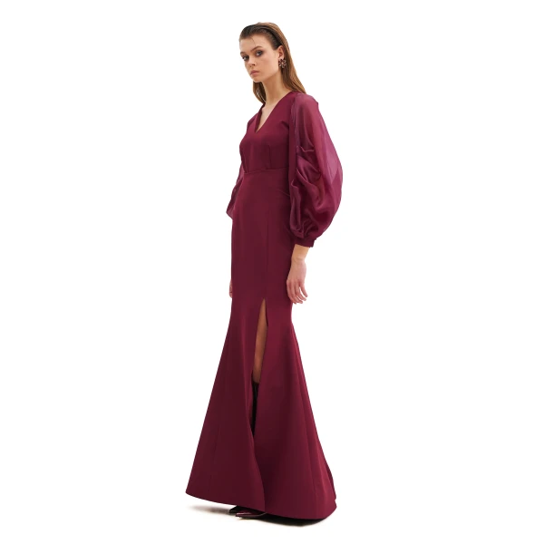 Avaro Figlio V-Neck Blouse With Juliet Sleeves, view 2