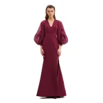 Avaro Figlio V-Neck Blouse With Juliet Sleeves