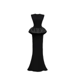 Avaro Figlio Vittoria Sculpted Peplum Mermaid Gown