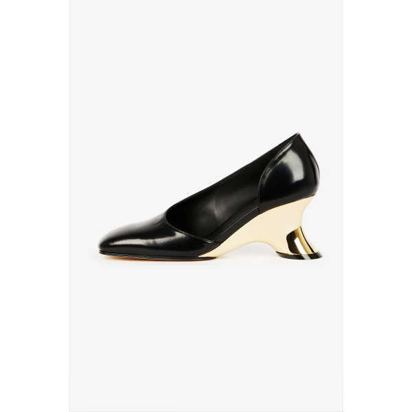 A.W.A.K.E. MODE Arna Shoe Black Silver Gold, view 2