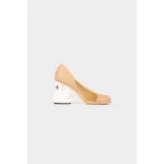 A.W.A.K.E. MODE Christine Cousin Shoes With Swan Heel Nude