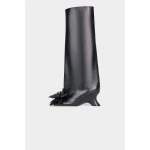 A.W.A.K.E. MODE Christy Boots With Pom-Poms Black