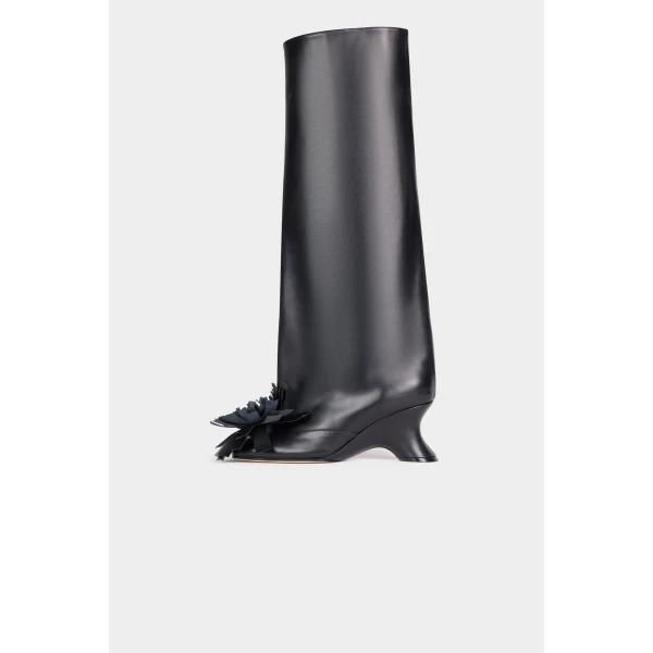 Christy Boots With Pom-Poms Black