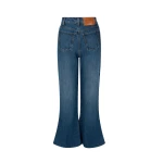 A.W.A.K.E. MODE Cropped Flared Trousers Classic Blue Wash