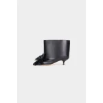 A.W.A.K.E. MODE Dana Boots Super Short With Pom-Poms Black