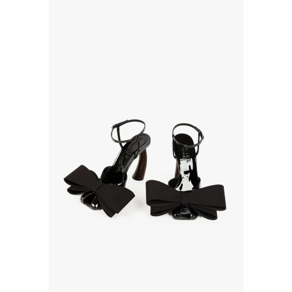 A.W.A.K.E. MODE Edda Sandal With Bow Black, view 2