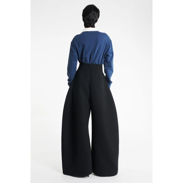 A.W.A.K.E. MODE High Rise Rounded Trousers Black, view 3
