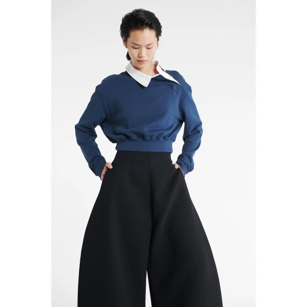 A.W.A.K.E. MODE High Rise Rounded Trousers Black, view 5