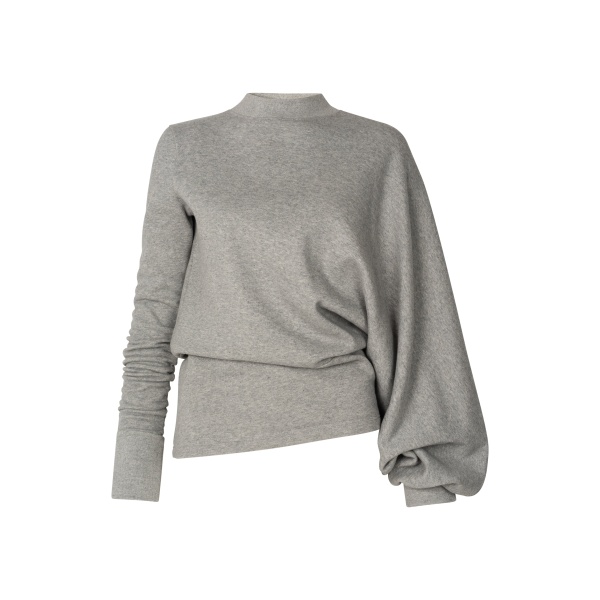 Jersey Slouched Sleeve Sweatshirt Grey Melange
