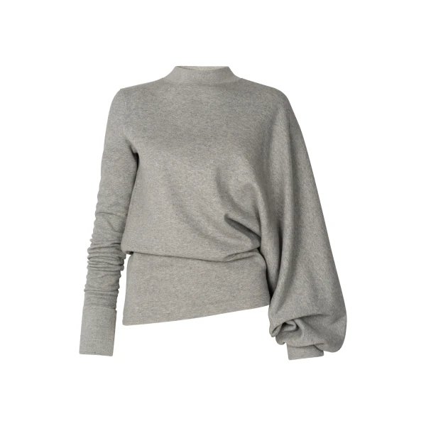 Jersey Slouched Sleeve Sweatshirt Grey Melange