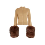 A.W.A.K.E. MODE Knitted Cardigan Beige Brown