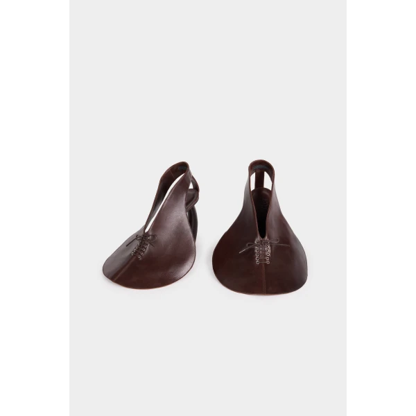 A.W.A.K.E. MODE Lauren Rounded Sandal With Laces Brown, view 2