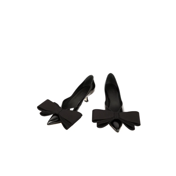 A.W.A.K.E. MODE Lea Shoe With Bow Black, view 2