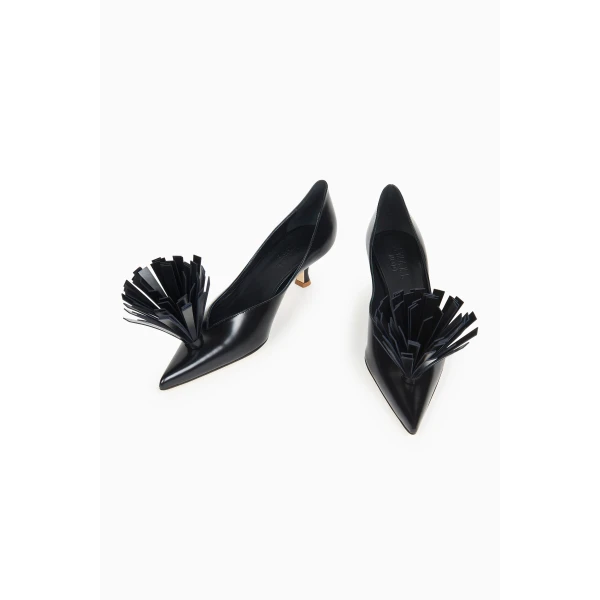 A.W.A.K.E. MODE Lea Shoe With Palm Black, view 2