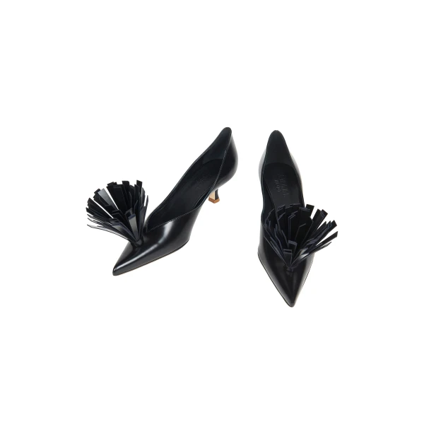 A.W.A.K.E. MODE Lea Shoe With Palm Black, view 2