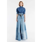 A.W.A.K.E. MODE Wide Leg Denim Pants Mid Blue