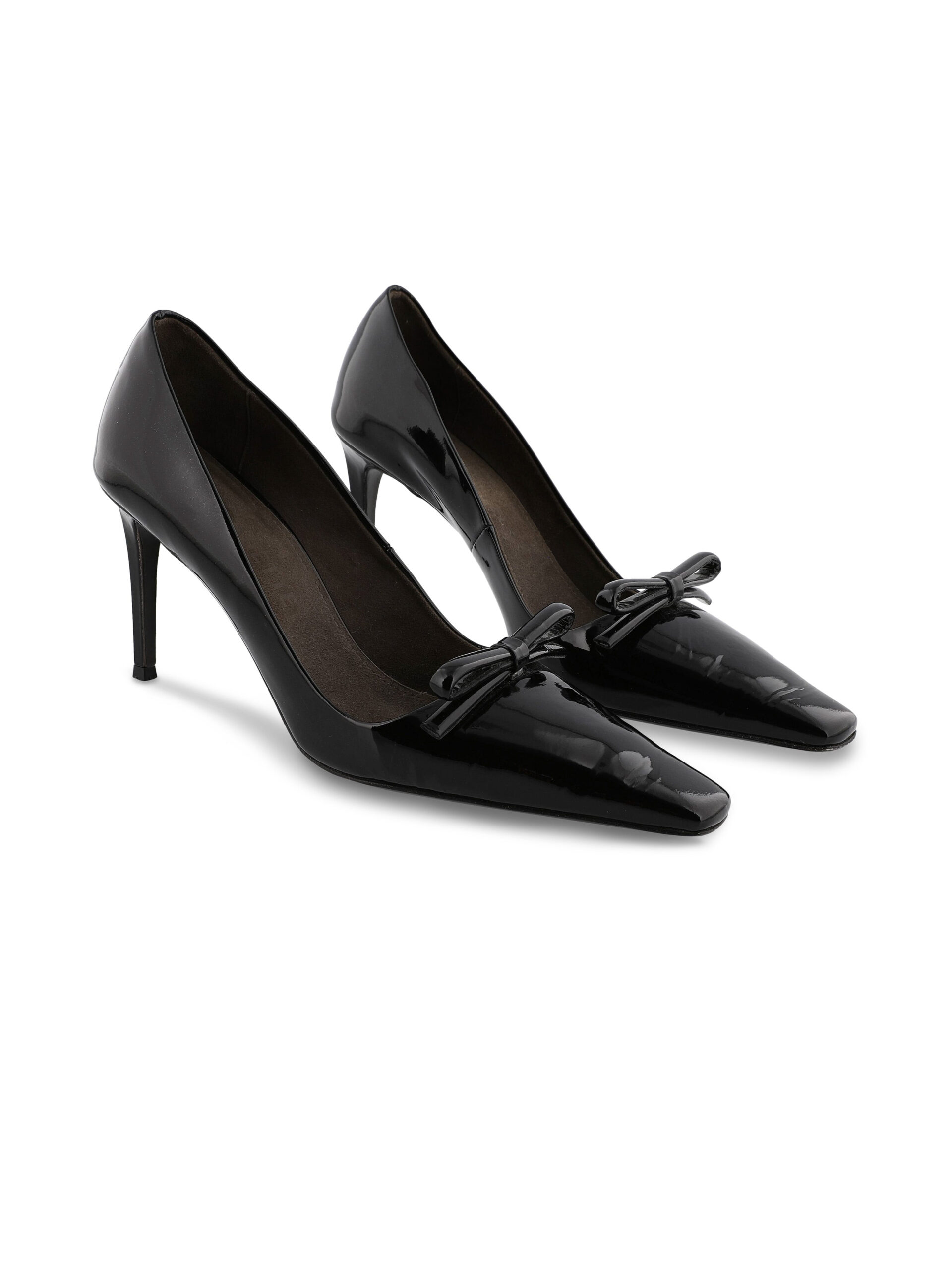 Bernadette Bowtie Lacquered High Heel Pump in Black Bernadette Bowtie Lacquered High Heel Pump in Black | Heels | Coveti
