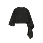Bernadette Cape Leo in Black Lingerie Rose Embroidery on Black | Jackets | Coveti