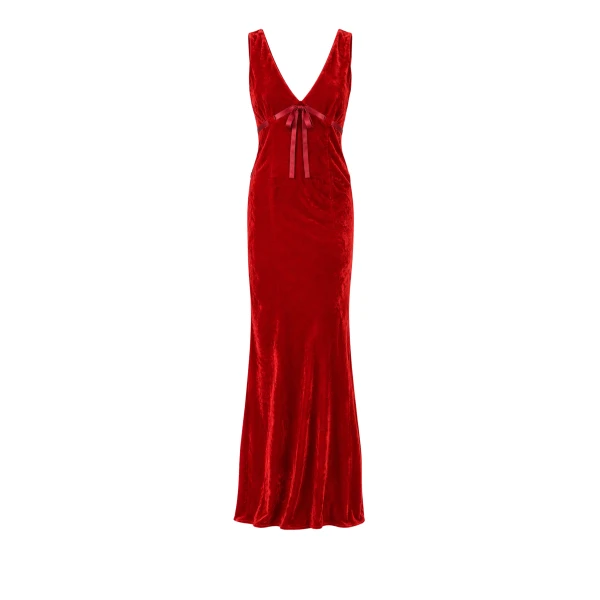 Bernadette Dress Camille in Red Velvet | Maxi Dresses | Coveti