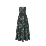 Bernadette Dress Isa in Hydrangea Pink on Green | Maxi Dresses | Coveti
