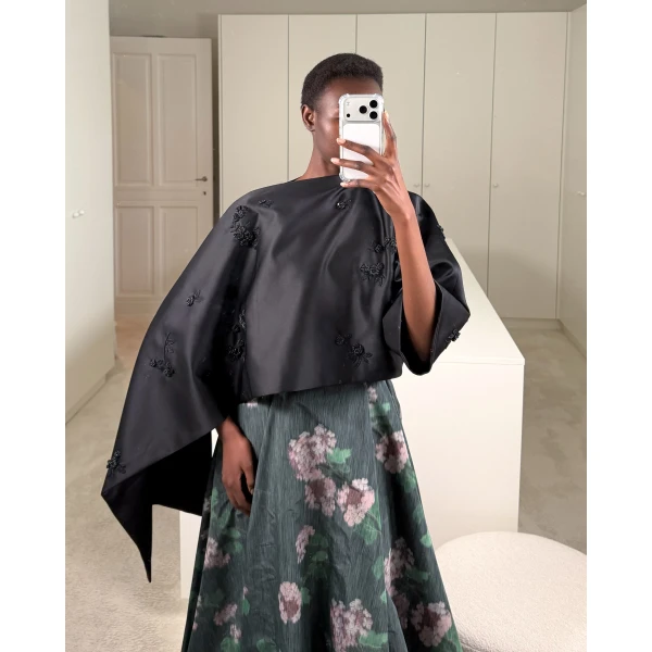 Bernadette Dress Isa in Hydrangea Pink on Green | Maxi Dresses | Coveti