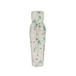 Bernadette Dress Lena in Chine Hydrangea Green on Beige | Maxi Dresses | Coveti