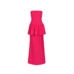 Bernadette Long Dress Balthasar in Raspberry Moire | Evening Gowns | Coveti