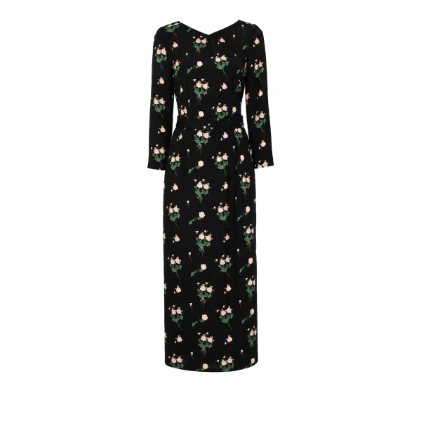 Lucky Dress in Lingerie Roses Pink on Black