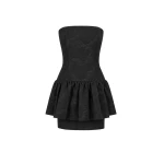 Bernadette Mini Dress Balthasar in Black Moire | Mini Dresses | Coveti