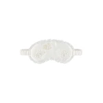 Bernadette Silk Sleeping Mask in Ivory Rose Embroidery | Accessories | Coveti
