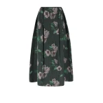Bernadette Skirt Callum in Chine Hydrangea Pink on Black | Maxi Skirts | Coveti
