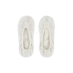 Bernadette Velvet Slippers in Ivory | Slippers | Coveti