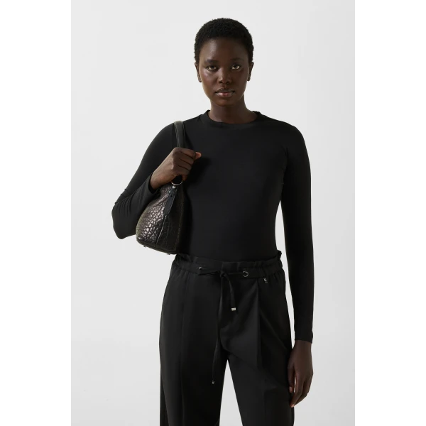 Bogner Alexi Long-Sleeved Top in Black, view 3 | Long Sleeve | Coveti